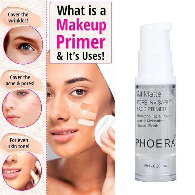 PHOERA Primer,Pore Shrink Wrinkles Remove Fine Lines Hydration Oil Control Pro Makeup Primer.A-18ML
