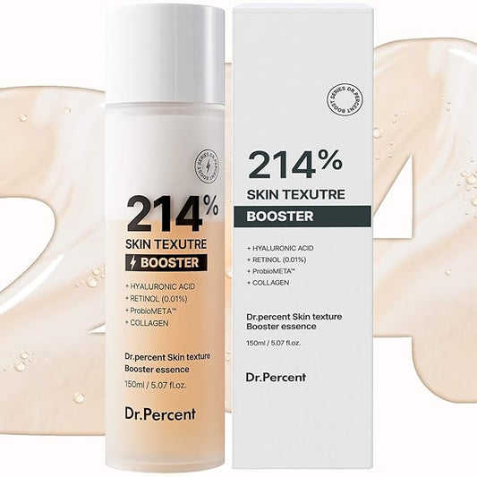 Skin Texture Booster 214% Essence – Deep Hydration, Glass Skin, Triple Hyaluronic Acid, Collagen & Retinol, Lightweight & Non-Sticky, Visibly Plumping Effect, Korean Skincare, 5.07 fl oz