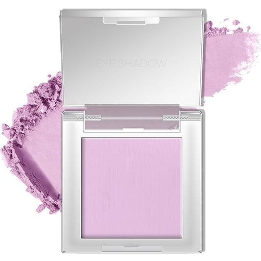 Light Purple Single Matte Eyeshadow, Velvet Eye Shadow Pressed Powder Primer Base Makeup, High Pigmented LongLasting Violet Lavender Eye Shadow Palette Makeup, sombras para ojos 02