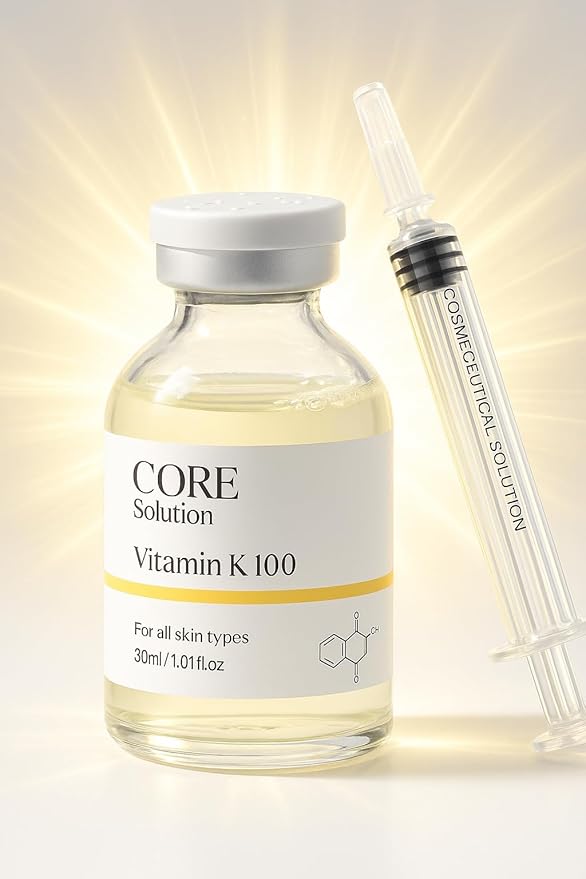 Vitamin K 100 Ampoule – Redness & Dark Circle Treatment Serum for Sensitive Skin – 30mL + Needleless Syringe