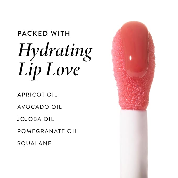 LAURA GELLER NEW YORK Fine Shine Glossy Lip Oil, Neutral Zone - Hydrating Squalane - Nude Lip Gloss