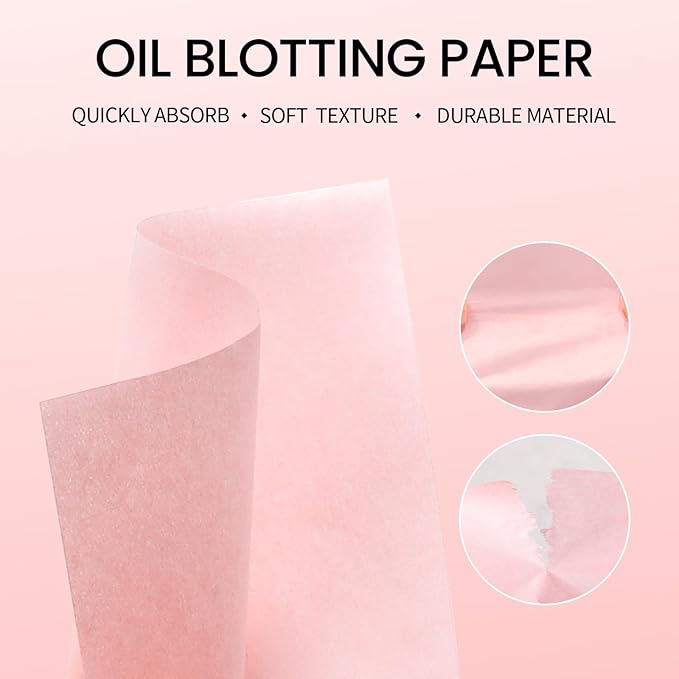 Erinde Oil Blotting Sheets for Face with Mirror and Puff, 300 Sheets Oil Blotting Paper for Oily Skin, Face Oil Absorbing Sheet, Natural Oil Control Film, Absorb Excess Oil, Makeup Friendly
