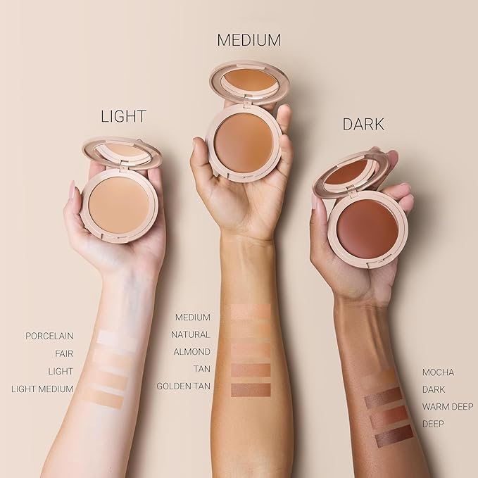 Long-Lasting Lightweight Foundation & Brush Duo | Cruelty-Free, Fragrance-Free, Buildable, Transfer-Proof Makeup (Dark)