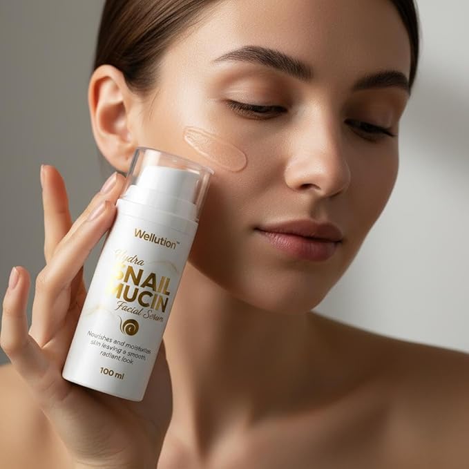 Snail Mucin Essence Moisturizer with Hyaluronic Acid & Aloe – Korean Anti-Aging Skincare – 80% Pure – 3.4oz – Made in USA - by WELLUTION