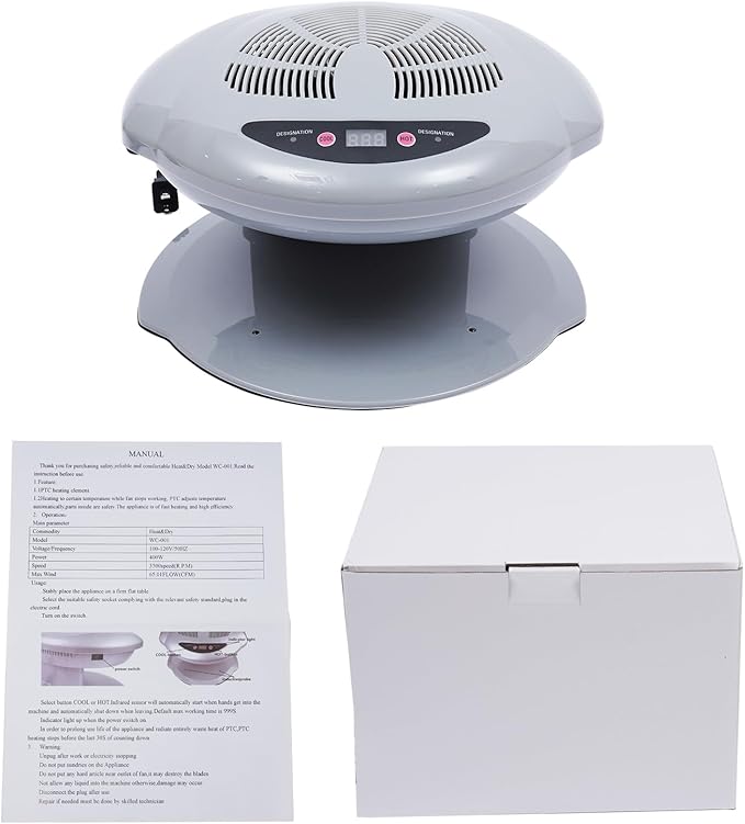 Professional Nail Dryer,400W Air Nail Fan Blower Dryer Machine with Auto Induction Warm & Cool Wind, Manicure Tool with Automatic Sensor,for Fingernail & Toenail Curing,Grey