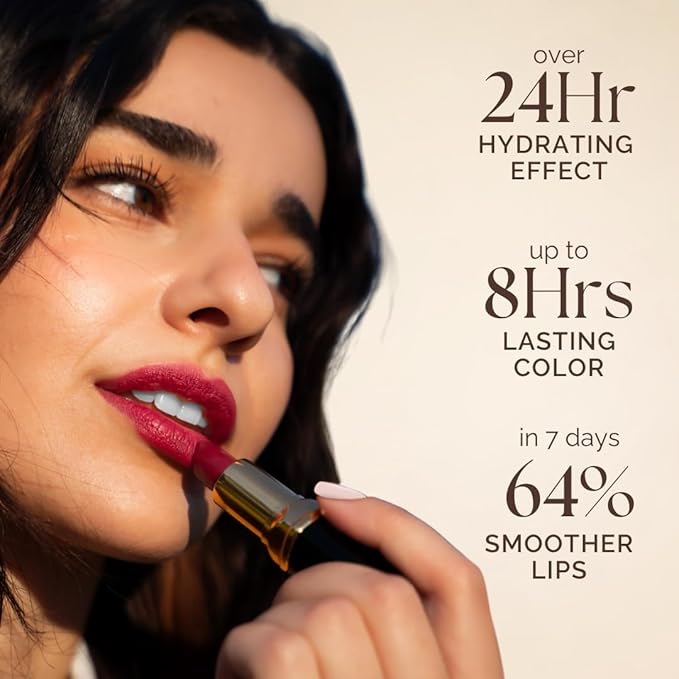 Essence Of Argan Precious Pink Lip Stick for Cracked and Dry Lips -100% Organic Shea Butter, Argan,Jojoba & Grapeseed Oil - Hydrating Long Lasting Lipstick - Deep Moisturizing Pink LipStick for Women
