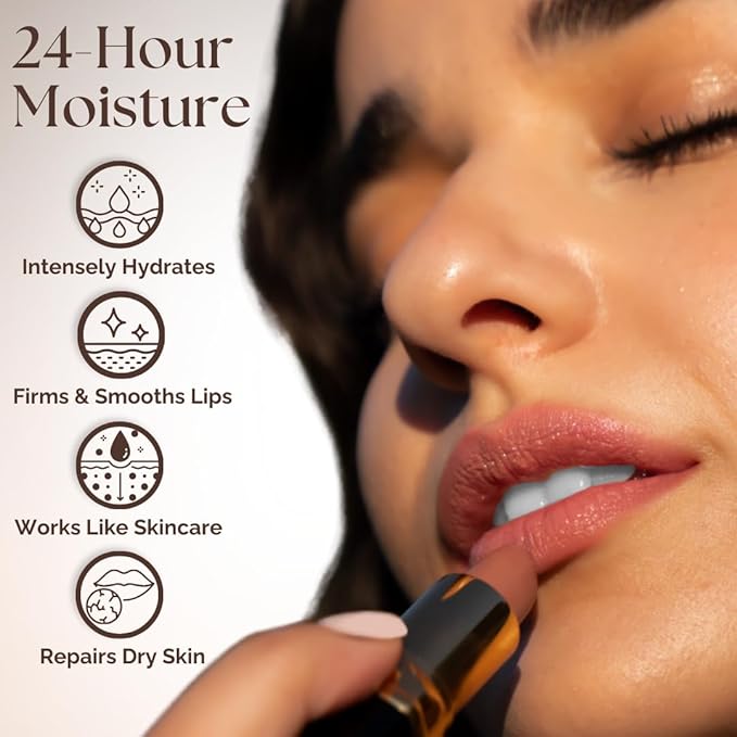 Essence Of Argan Pink Lip Stick for Cracked and Dry Lips - 100% Pure Argan Oil, Shea Butter, Jojoba Oil & Aloe Vera - Hydrating Long Lasting Lipstick - Deep Moisturizing Pink LipStick for Women
