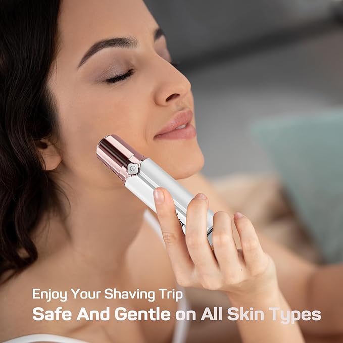 Electric Painless Hair Remover, Facial Hair Removal for Women - as Seen on TV Face Shaver, Hair Removal Device with 2 Replacement Heads