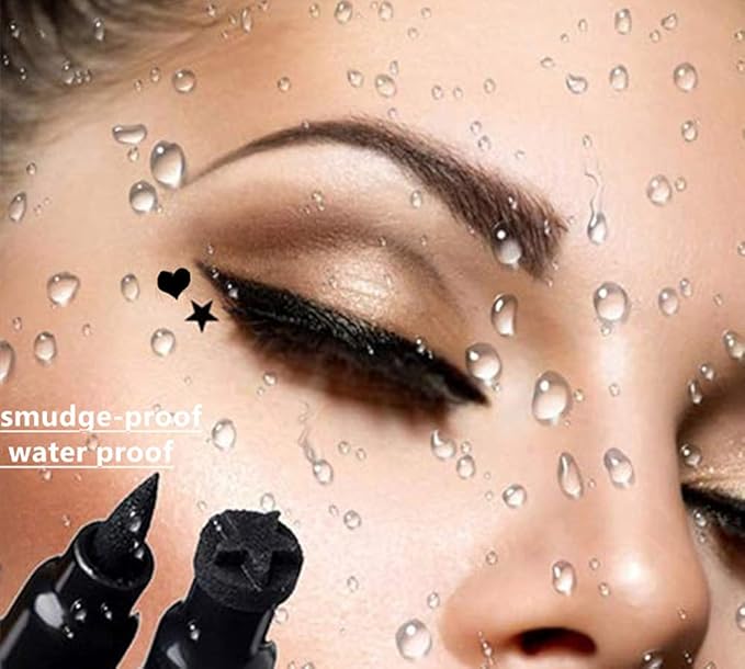 Go Ho Red Liquid Eyeliner Stamp, Star Stamp Makeup, Double-Side Waterproof Pen, Long-lasting Smudge-proof Tools, Eye Liner Makeup, 1 PC