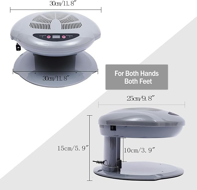Professional Nail Dryer,400W Air Nail Fan Blower Dryer Machine with Auto Induction Warm & Cool Wind, Manicure Tool with Automatic Sensor,for Fingernail & Toenail Curing,Grey