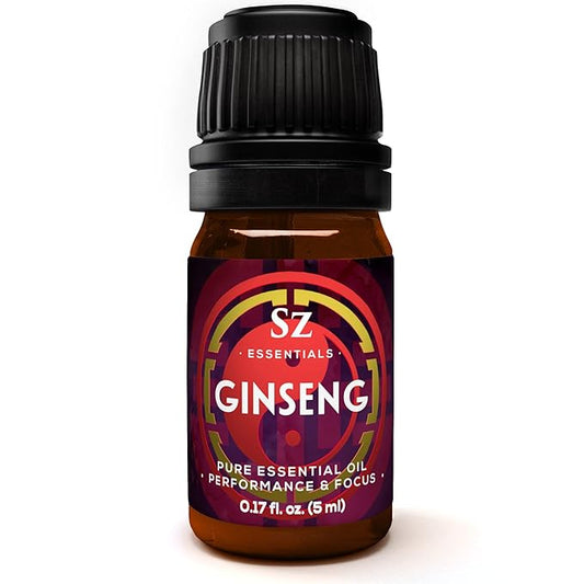 Ginseng 100% Pure, Essential Undiluted Oil - Extracted from Korean Red Panax Ginseng - Rich & Fresh Scent with Earthy Overtones - Therapeutic Grade & Vegan - 5ml (0.17 fl oz)