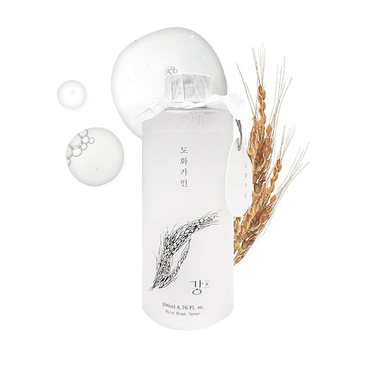 Gentle Rice Bran Toner Korean for Face (Tone, Rejuvenate & Moisturize) - Hydrating Vegan with Hyaluronic Acid - Rice Bran Extract (6.76 Fl oz)