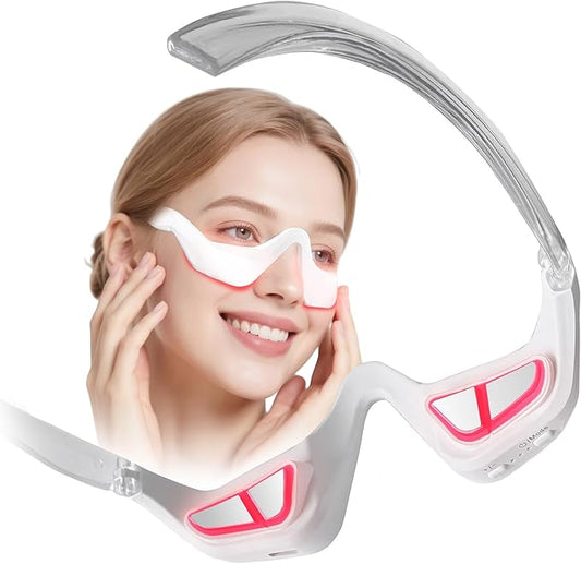 Under Eye Red Light Therapy Massager, Red Light Therapy Eyelift Device with Microcurrent, Under Eyes Red Light Therapy Glasses Treatment Eye Bags Dark Circles Puffiness Wrinkles Fine Lines