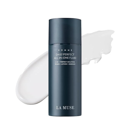 LA MUSE Homme Daily All-In-One Moisturizer for Men | Reduces Fine Lines with Niacinamide | Hydrating, Radiant Men's Facial Lotion | Lightweight, Non-Greasy After-Shave Lotion for Oily, Sensitive Skin