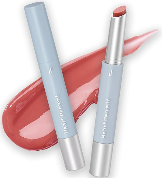 Heart Percent Dote On Mood Dewy Melting Lipstick High-Shine Glow & Wet Look Glossy Finish Lip Color, #04. Rosy Fig