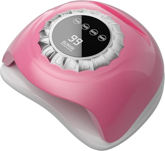 Pink UV LED Nail Lamp – Elegant Touch Screen Nail Dryer with 4 Timer Settings, Detachable Base & Dual Light Beads for Quick Gel Polish Curing – Salon-Quality Manicure at Home