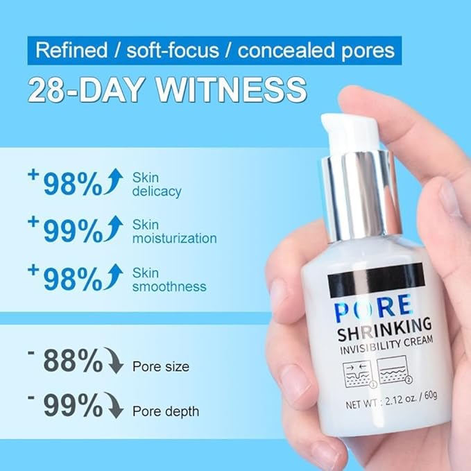 Pore Shrinking Invisibility Face Primer, Pore Invisible Cream, Instantly Conceals, Hydrates & Smooths -Radiant, Lightens Fine Lines, Oil Control Firming, Nourishing Soothing Base
