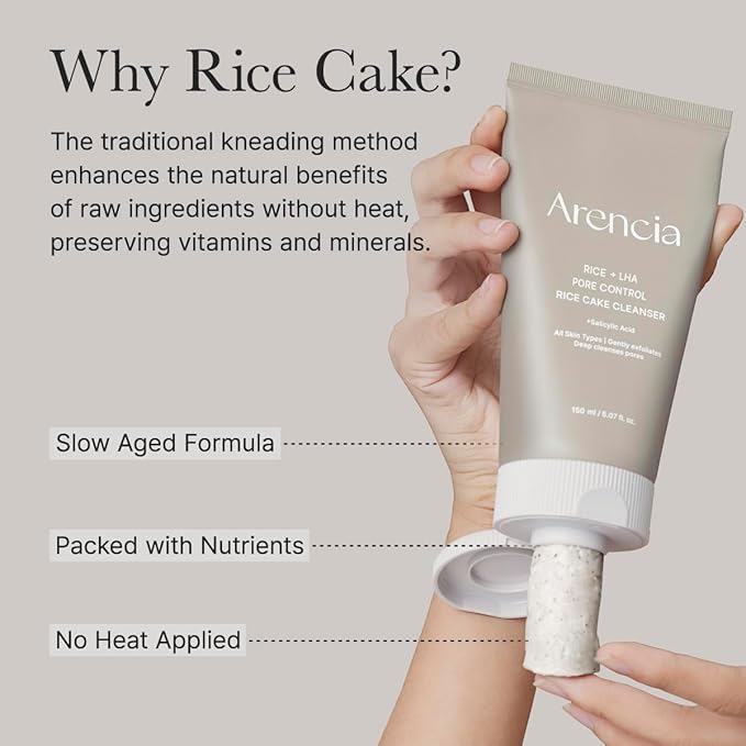 Rice + LHA Pore Control Rice Cake Cleanser with Salicylic Acid - Deep Cleansing, Gentel Exfoliation, All skin types, 5.29 oz