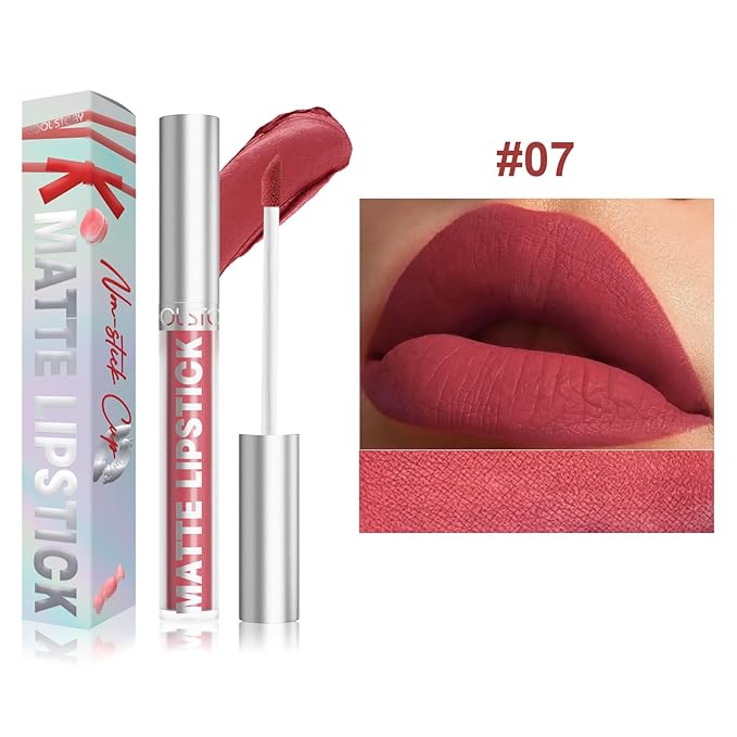 Matte Lip Gloss Stain Color Tint Long-Lasting Waterproof Formula (07)