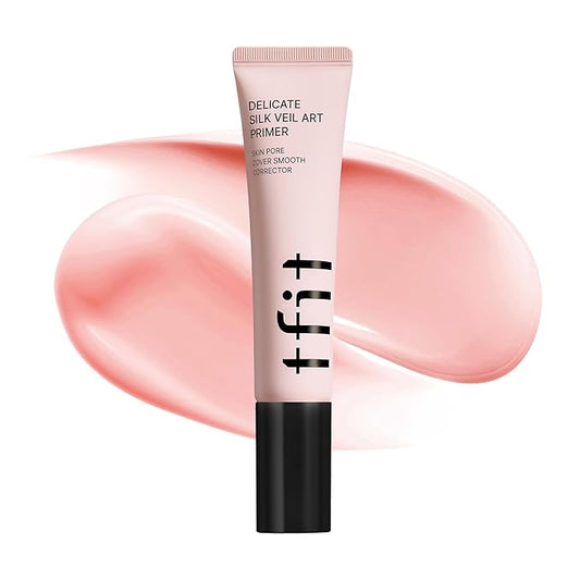 TFIT Delicate Silk Veil Art Primer - Korean Makeup, Poreless Matte Makeup Primer for Oily Skin (Lightweight, Hydrating), Blurring Pore Filler, Smooths fine lines，Long-Lasting Blur Effect, 1.01FL. Oz