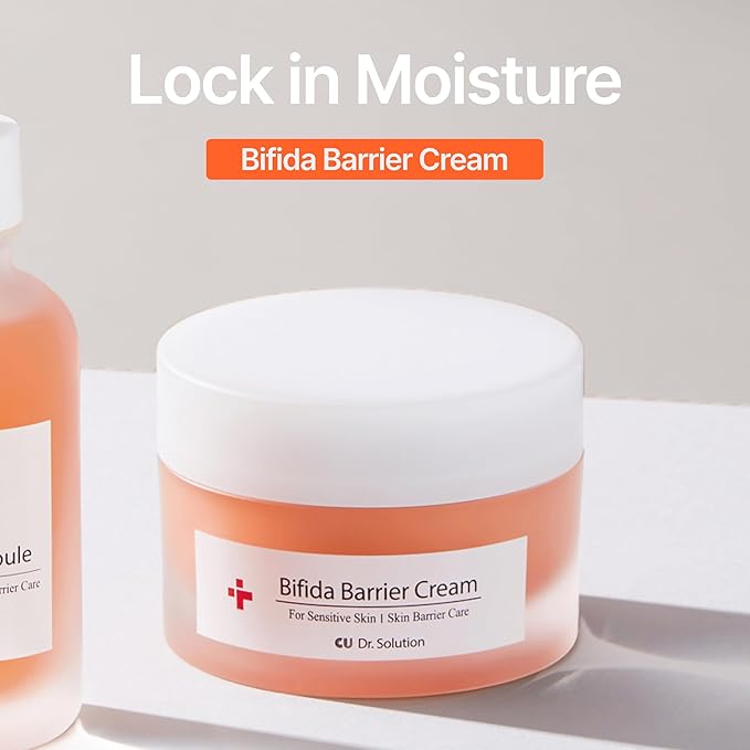 Bifida Barrier Cream, Moisturizing CUSKIN Korean Moisturizer Skincare with Ceramide NP, Squalane, and Hyaluronic Acid for Hydration and Skin Elasticity, 50ml (1.69 Fl. Oz.)