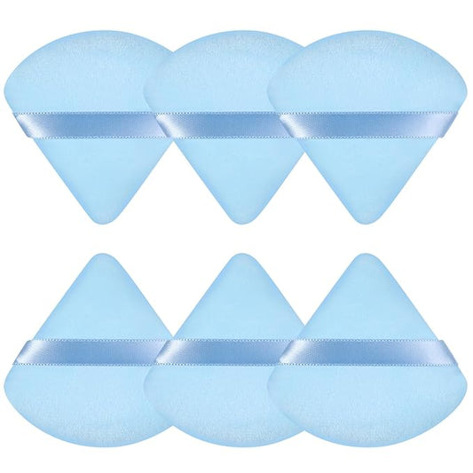 Pimoys 6 Pieces Triangle Powder Puff Soft Makeup Sponge Make Puff for Face Powder Cosmetic Foundation Sponge Makeup Tool