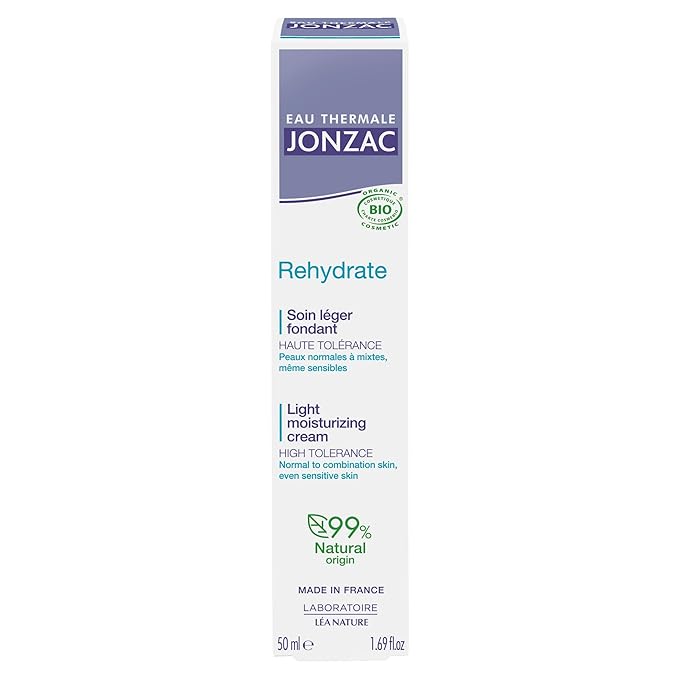 Rehydrate Organic Light Moisturzing Cream for Daily Use - Facial Cream Providing 24hr Hydration with Pure Hyaluronic Acid - Sensitive Skin Approved - 1.69 Fl Oz