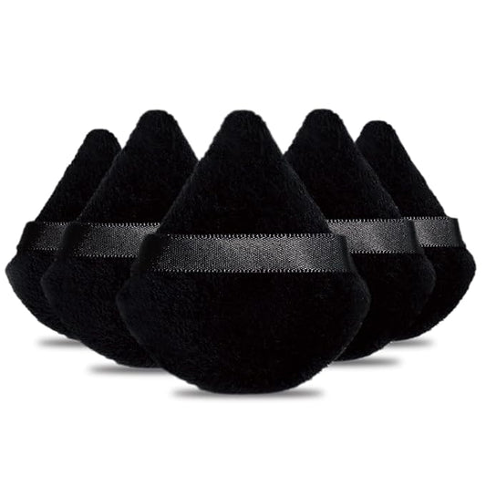 Powder Puff Daubigny 6 Pieces Powder Puff Face Soft Triangle Makeup Puff for Loose Powder Mineral Powder Body Powder Velour Cosmetic Foundation Blender Sponge Beauty Makeup Tools(Black)