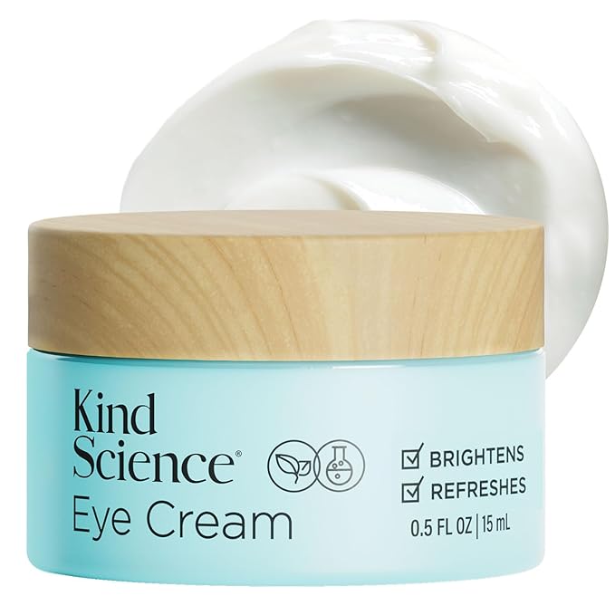 Kind Science by Ellen DeGeneres Eye Cream - Under Eye Cream for Wrinkles Noticably Smooths & Moisturizes - Anti Aging with Hyaluronuic Acid, Vitamin C - Fragrance Free, Paraben Free, 0.5 fl oz