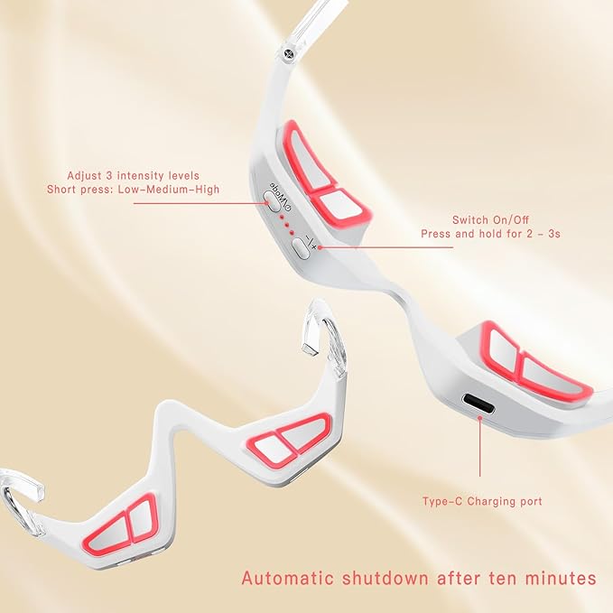 Under Eye Red Light Therapy Massager, Red Light Therapy Eyelift Device with Microcurrent, Under Eyes Red Light Therapy Glasses Treatment Eye Bags Dark Circles Puffiness Wrinkles Fine Lines