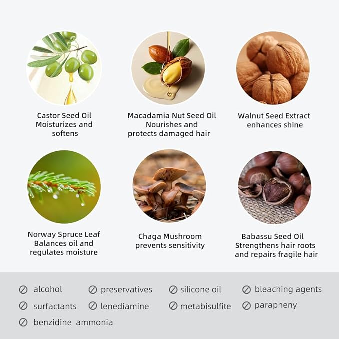 NOUGAT Dark Chestnut Natural Permanent Hair Color Kit,Dermatologically Tested, Ammonia & Alcohol Free, 100% Grey Coverage, Hair Mask & Essence included, Long Lasting
