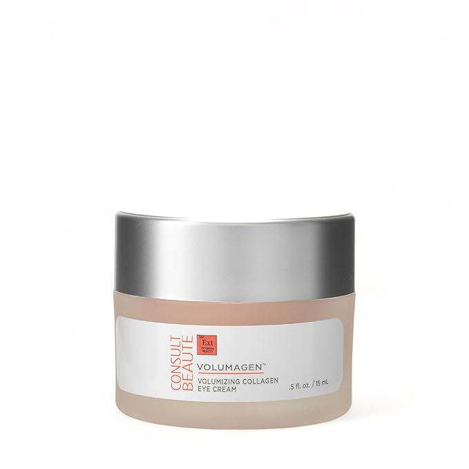 Consult Beaute VOLUMAGEN COLLAGEN EYE CREAM with Hyaluronic Acid, Hydrating, Skin Plumping - Targets Deep Under Eye Hollows, Visibly Smoothen Lines & Wrinkles 0.5 oz