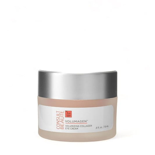 Consult Beaute VOLUMAGEN COLLAGEN EYE CREAM with Hyaluronic Acid, Hydrating, Skin Plumping - Targets Deep Under Eye Hollows, Visibly Smoothen Lines & Wrinkles 0.5 oz