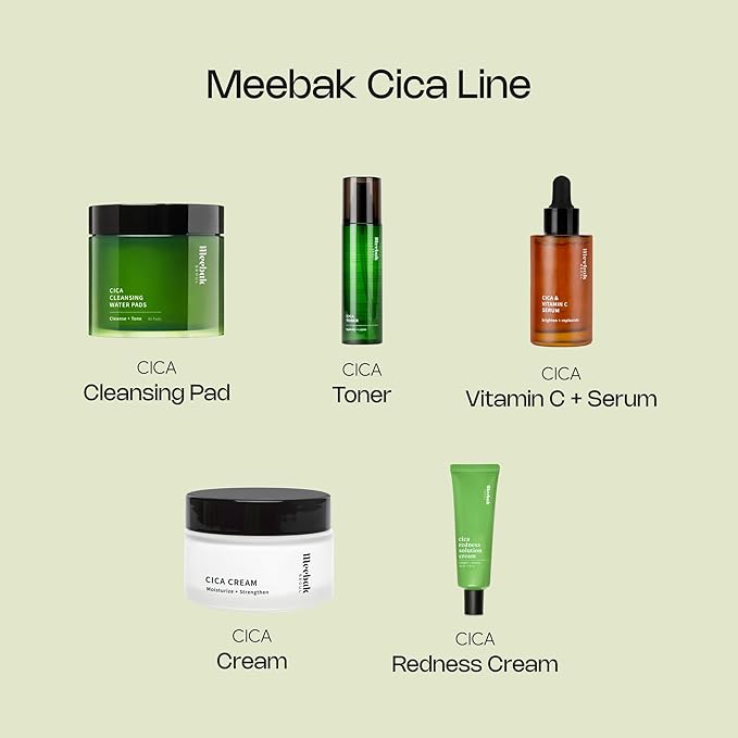 Meebak Cica Gel Face Moisturizer | Lightweight Hydration with Hyaluronic Acid & Vegan Collagen | Fast-Absorbing Face Cream | Non-Greasy | Cooling Gel for Oily & Combination Skin