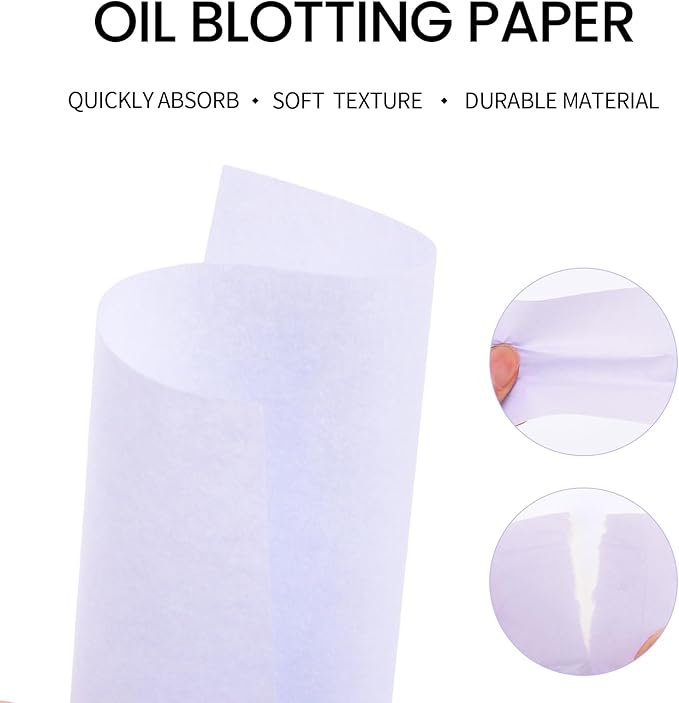 Erinde Oil Blotting Sheets for Face with Mirror and Puff, 300 Sheets Oil Blotting Paper for Oily Skin, Face Oil Absorbing Sheets, Natural Oil Control Film, Absorb Excess Oil, Makeup Friendly