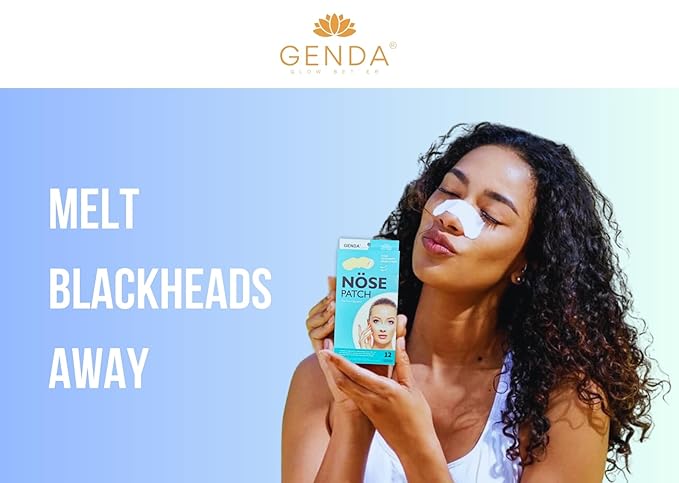 GENDA Blackhead Remover Nose Pore Strips for Deep Cleansing, Clears Black head and Instant Pore Unclogging - 12 Strips