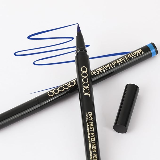 docolor Waterproof Eyeliner Pen Super Slim Liquid Precise All Day Eye Liner Gel Blue
