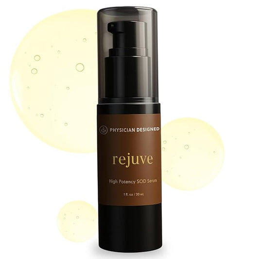 Rejuve Superoxide Dismutase Supplement High Potency Wrinkle Serum with SOD Supplement & Hyaluronic Acid - Deep Hydration & Anti-Aging Formula, 30ML