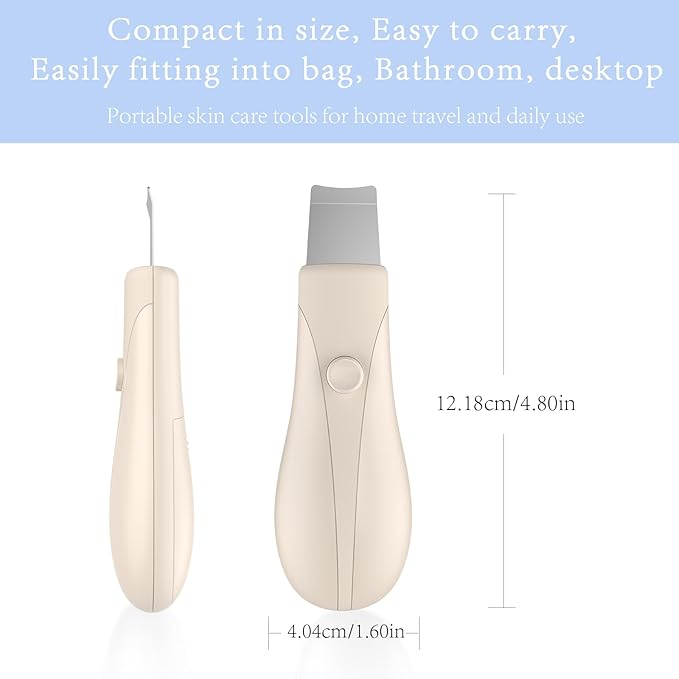 Skin Scrubber Face Spatula Skin Spatula Pore Cleaner Blackhead Remover Tools for Facial Deep Cleansing Skin Care Tool for Men and Women (Beige)