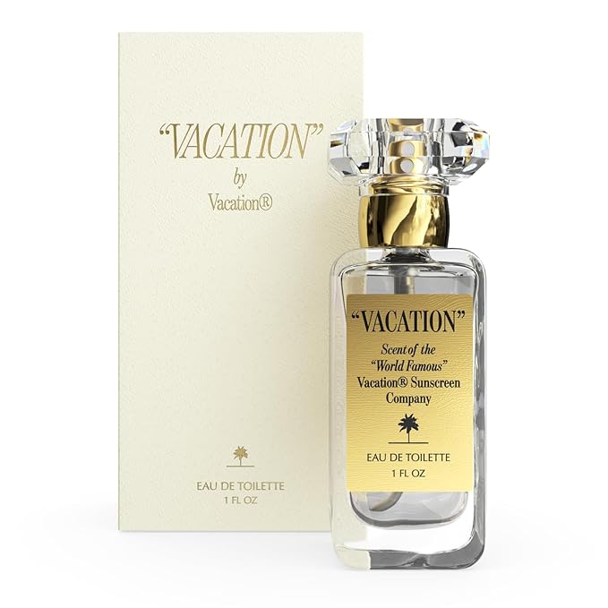 VACATION Sunscreen Eau de Toilette, Beach Coconut Perfume for Women & Men, Scent of Sunscreen & Summer, Travel Size, 1 Fl. Oz.