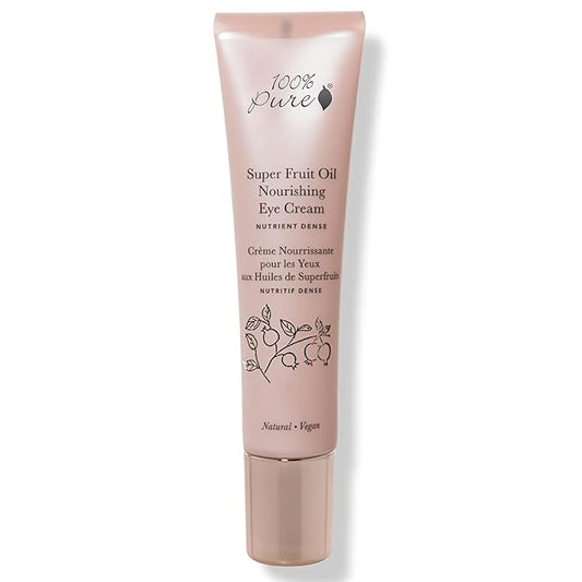 100% PURE Super Fruit Oil Nourishing Eye Cream, Anti-Aging Organic & Natural Hydration for Puffiness, Fine Lines, Under Eye Bags - 0.5 Fl Oz