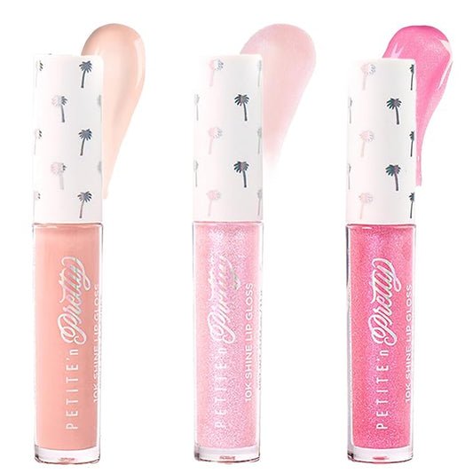 Petite 'N Pretty Snow Getter Lip Gloss Set – Mini 10K Shine Trio for Kids, Tweens & Teens – Non-Toxic, High-Gloss Sparkly Makeup – Gift-Ready Clean Beauty Set