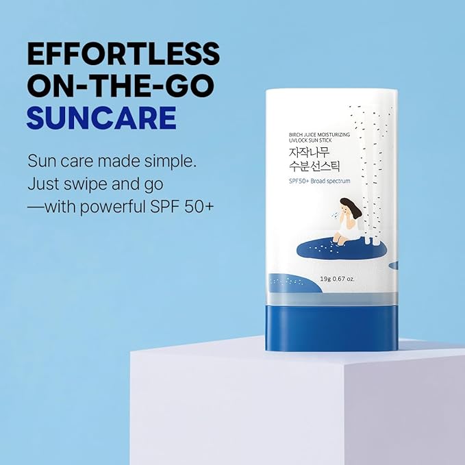 ROUND LAB Birch Juice Moisturizing Sun Stick SPF 50 | Korean Sunscreen Stick for face and body, No White Cast, Outdoor & Travel-Friendly 0.67oz