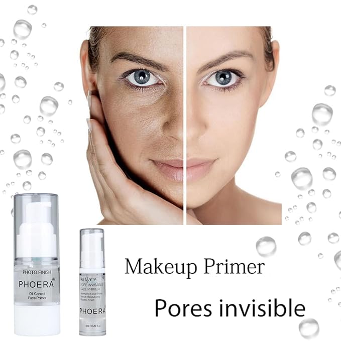 PHOERA Primer,Pore Shrink Wrinkles Remove Fine Lines Hydration Oil Control Pro Makeup Primer.A-18ML