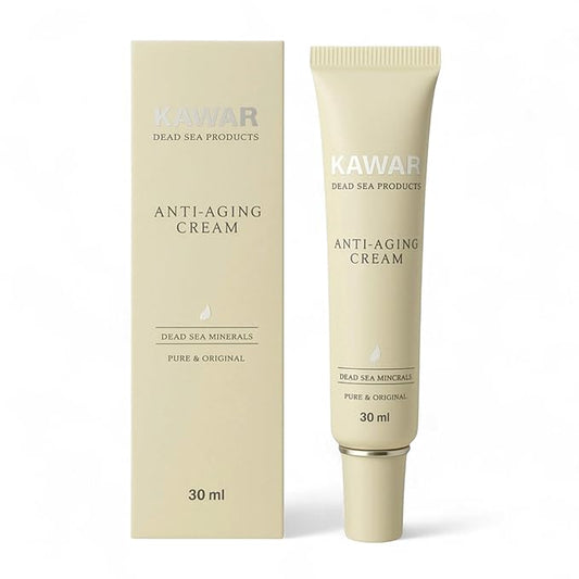 KAWAR Dead Sea Anti-Aging Face & Neck Cream | Hyaluronic Acid, Collagen, Niacinamide | Anti-Wrinkle Moisturizer for Women & Men, 1 oz