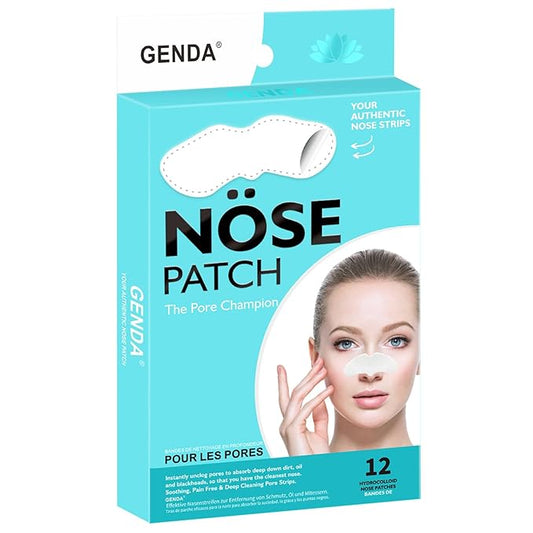 GENDA Blackhead Remover Nose Pore Strips for Deep Cleansing, Clears Black head and Instant Pore Unclogging - 12 Strips