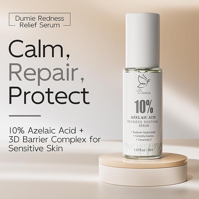 Azelaic Acid Serum 10%, Azelaic Acid For Face With Centella Asiatica Serum For Redness and Uneven Skin Tone, Hyaluronic Acid & Ceramide 3 – Soothes & Clears Pores For Sensitive Skin, 1.01 fl oz