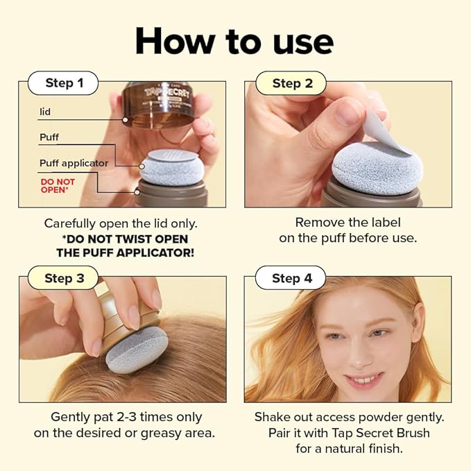 I DEW CARE Tap Secret Dry Shampoo Powder with Biotin - Tap Secret Blonde | Strengthening & Volumizing, Powder Type, Refillable, Travel size, Non-aerosol, Brunette, Korean Ginseng 0.24 Oz
