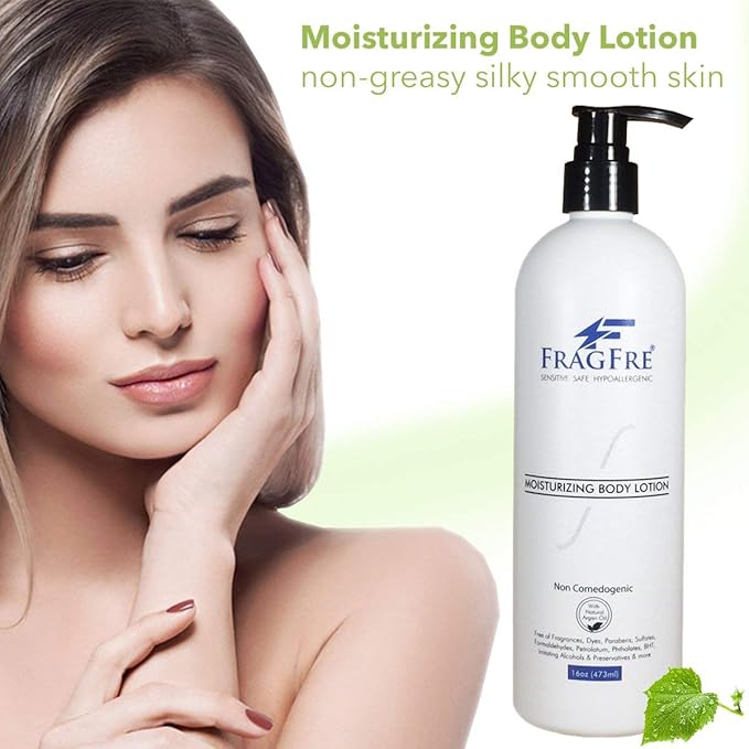 Moisturizer for Sensitive Skin 16oz: Non Comedogenic Zinc Oxide Lotion - Parabens Free Hypoallergenic Fragrance Free - Sun Protection for Oily and Combination Skins - Argan Oil Vegan No Gluten