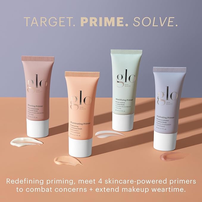 Glo Skin Beauty Blurring Primer with Ceramides – Minimize Pores & Fine Lines for Smoother Makeup Application, for All Skin Types, Semi-Matte Finish